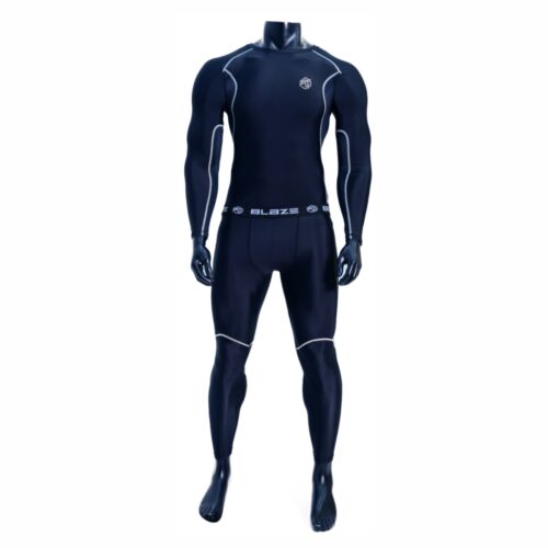 BFW Men’s Full Sleeve Compression Uniforms – Enhance Performance, Recovery, Comfort for Training & Sports - Black - BFW-MCS-5505