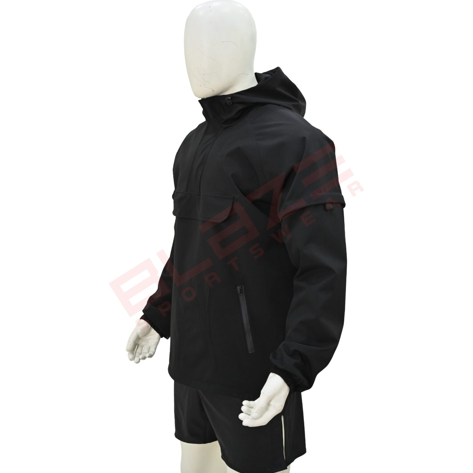 BFW Men's Windbreaker Jacket - Lightweight, Waterproof & Stylish Outdoor Jacket for Sports & Daily Wear - Black - BFW-MJK-1825 - Image 2