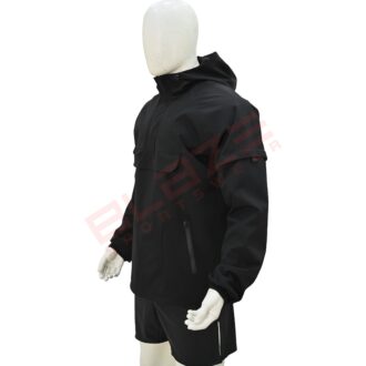 BFW Men's Windbreaker Jacket - Lightweight, Waterproof & Stylish Outdoor Jacket for Sports & Daily Wear - Black - BFW-MJK-1825