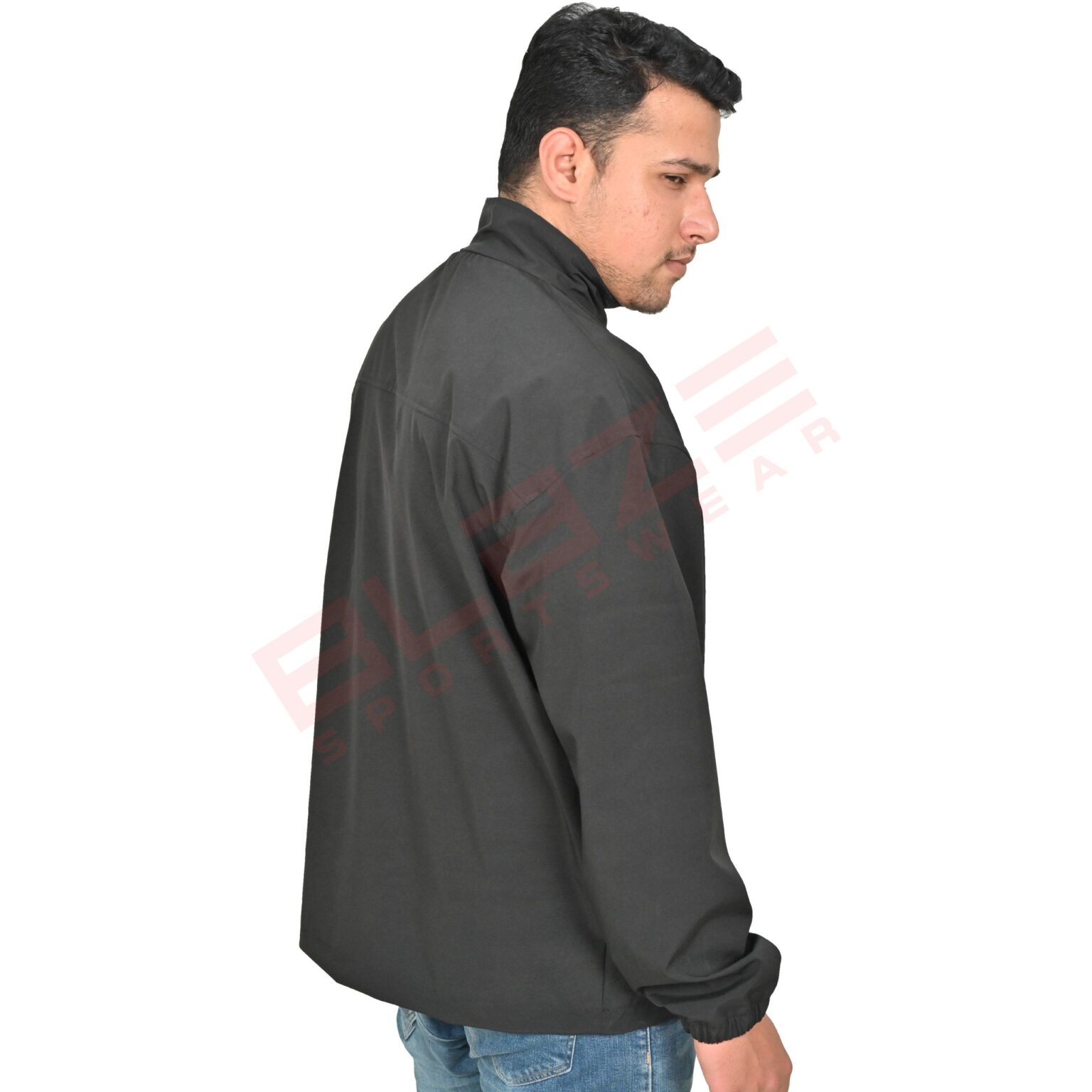 BFW Men's Windbreaker Jacket - Lightweight, Waterproof & Stylish Outdoor Jacket for Sports & Daily Wear - Black - BFW-MJK-1826 - Image 2
