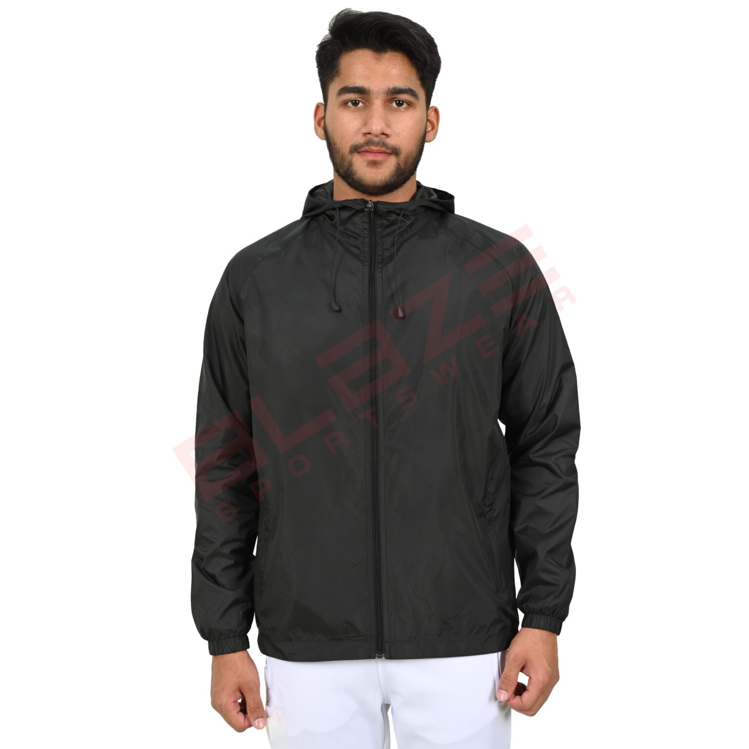 BFW Men's Windbreaker Jacket - Lightweight, Waterproof & Stylish Outdoor Jacket for Sports & Daily Wear - Black - BFW-MJK-1827 - Image 5