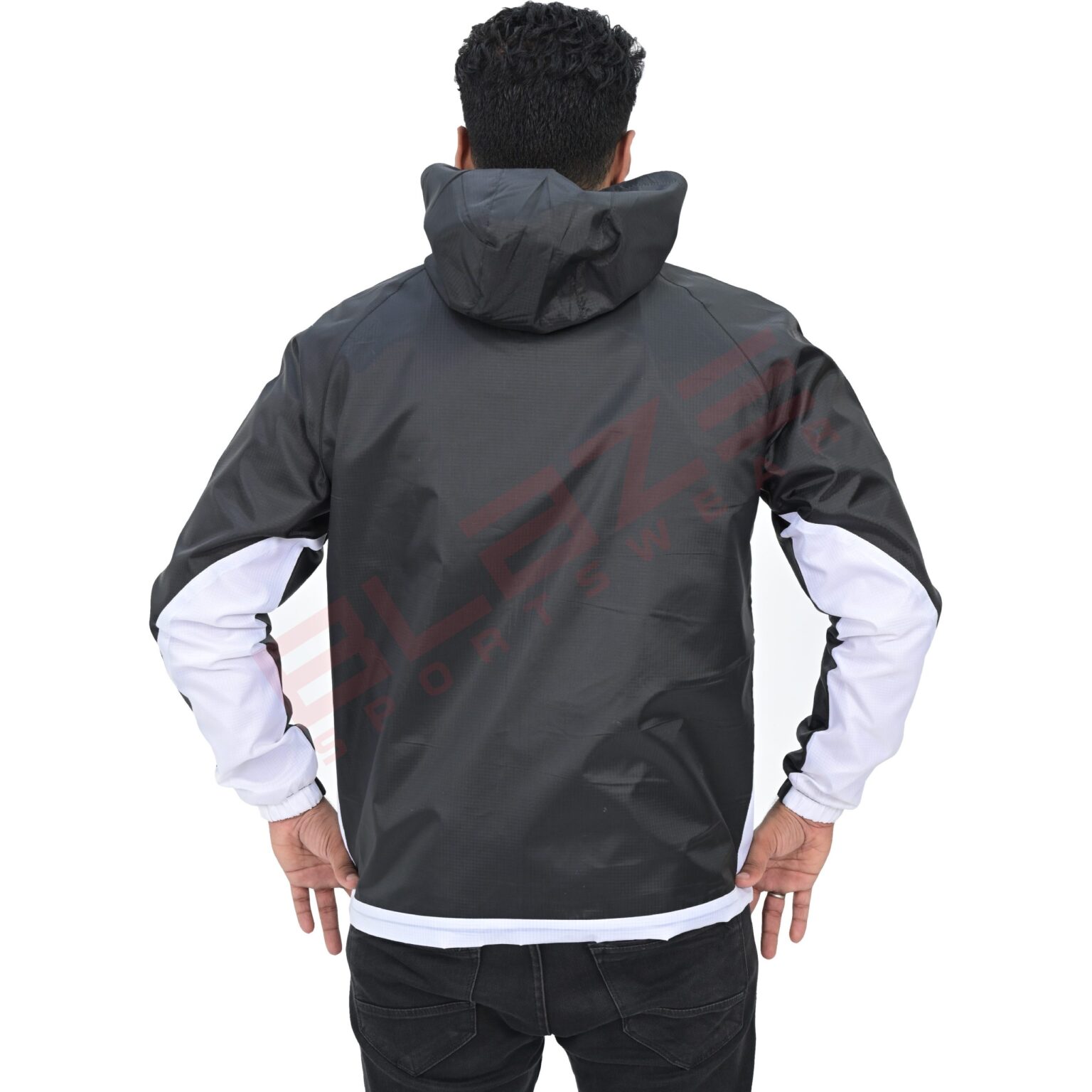 BFW Men's Windbreaker Jacket - Lightweight, Waterproof & Stylish Outdoor Jacket for Sports & Daily Wear - Black - BFW-MJK-1828 - Image 4
