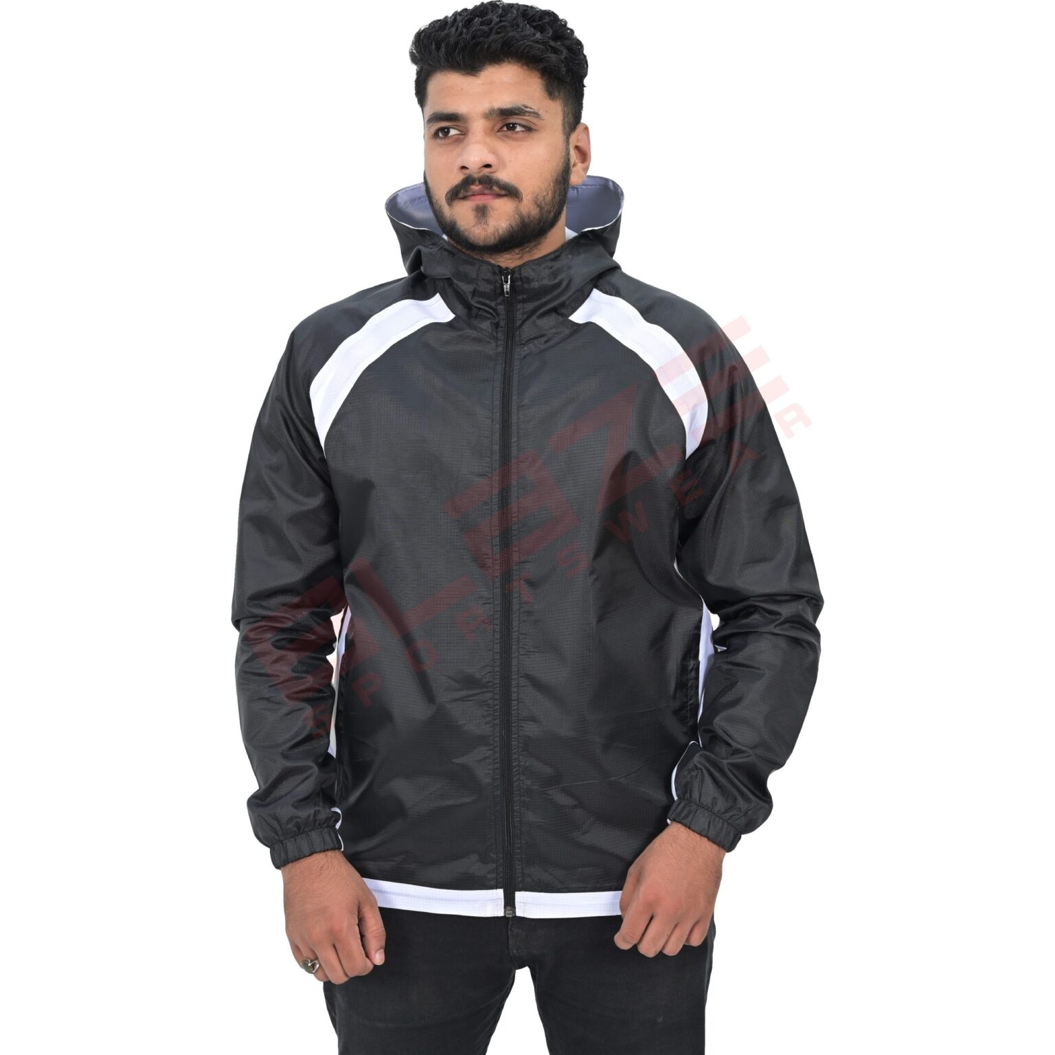BFW Men's Windbreaker Jacket - Lightweight, Waterproof & Stylish Outdoor Jacket for Sports & Daily Wear - Black - BFW-MJK-1828 - Image 5