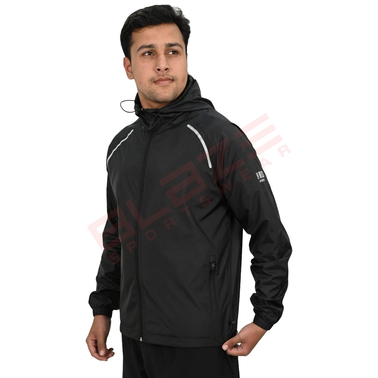 BFW Men's Windbreaker Jacket - Lightweight, Waterproof & Stylish Outdoor Jacket for Sports & Daily Wear - Black - BFW-MJK-1829 - Image 5