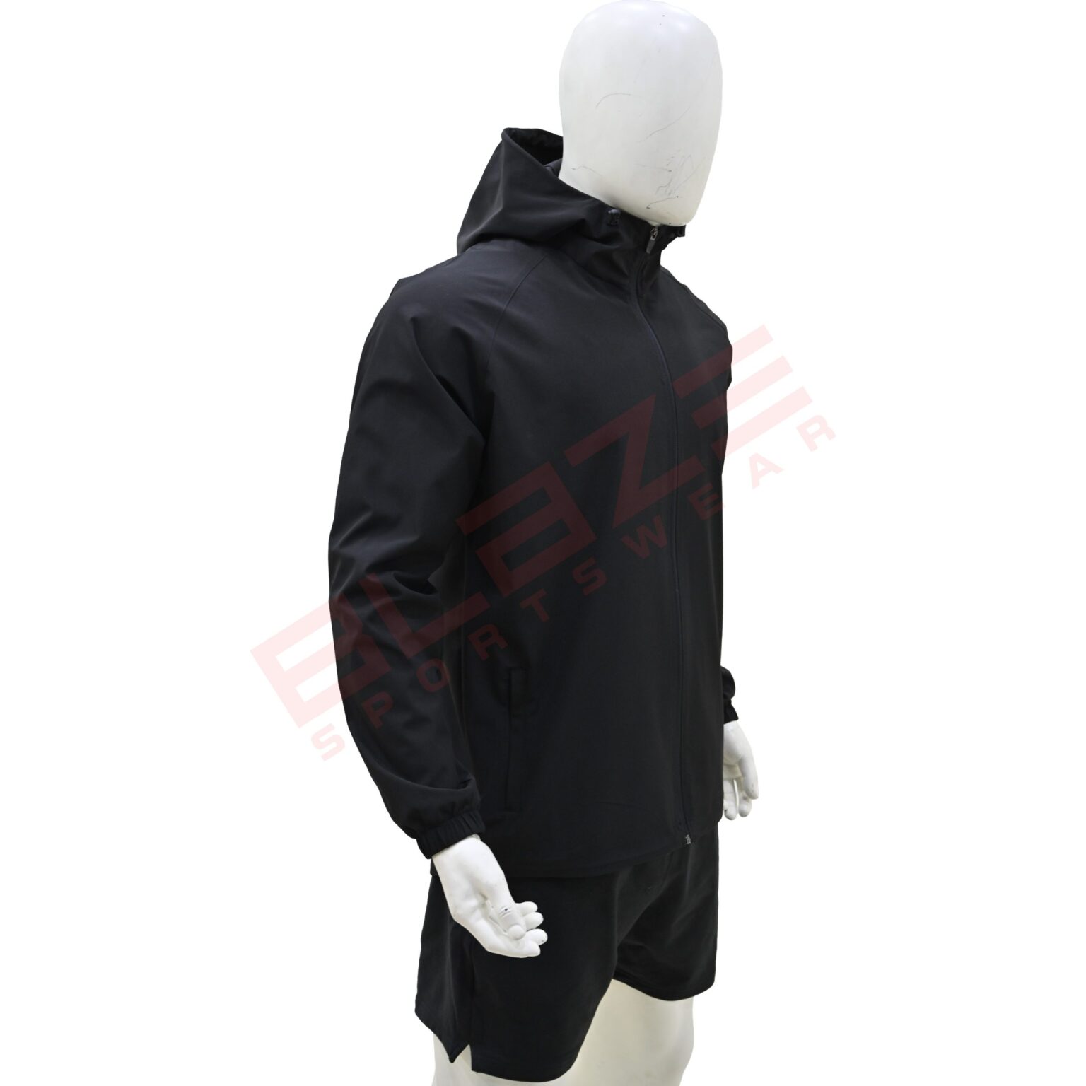 BFW Men's Windbreaker Jacket - Lightweight, Waterproof & Stylish Outdoor Jacket for Sports & Daily Wear - Black - BFW-MJK-1824 - Image 2