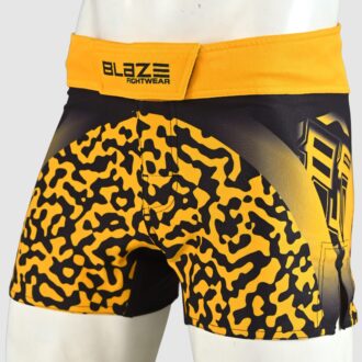 BFW Premium Men’s MMA Shorts – Lightweight, Durable, and Comfortable for Training & Competition - Black/Yellow - BFW-MMS-5013