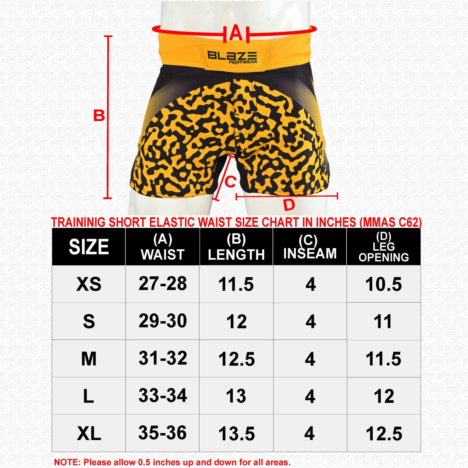 BFW Premium Men’s MMA Shorts – Lightweight, Durable, and Comfortable for Training & Competition - Black/Yellow - BFW-MMS-5013 - Image 9