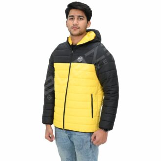 BFW Men's Puffer Jacket - Warm, Stylish, and Comfortable Outerwear for Cold Weather - Black/Yellow - BFW-MJK-1808