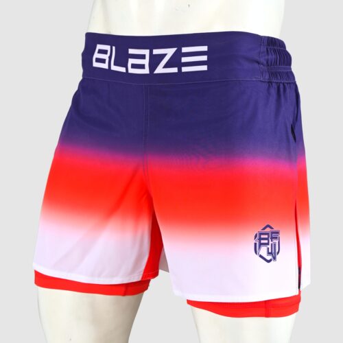 BFW Premium Men’s MMA Shorts – Lightweight, Durable, and Comfortable for Training & Competition - Blue/Red - BFW-MMS-5022