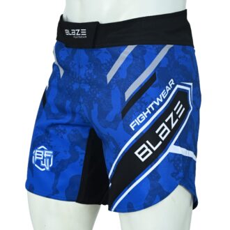 BFW Premium Men’s MMA Shorts – Lightweight, Durable, and Comfortable for Training & Competition - Black/Blue - BFW-MMS-5014