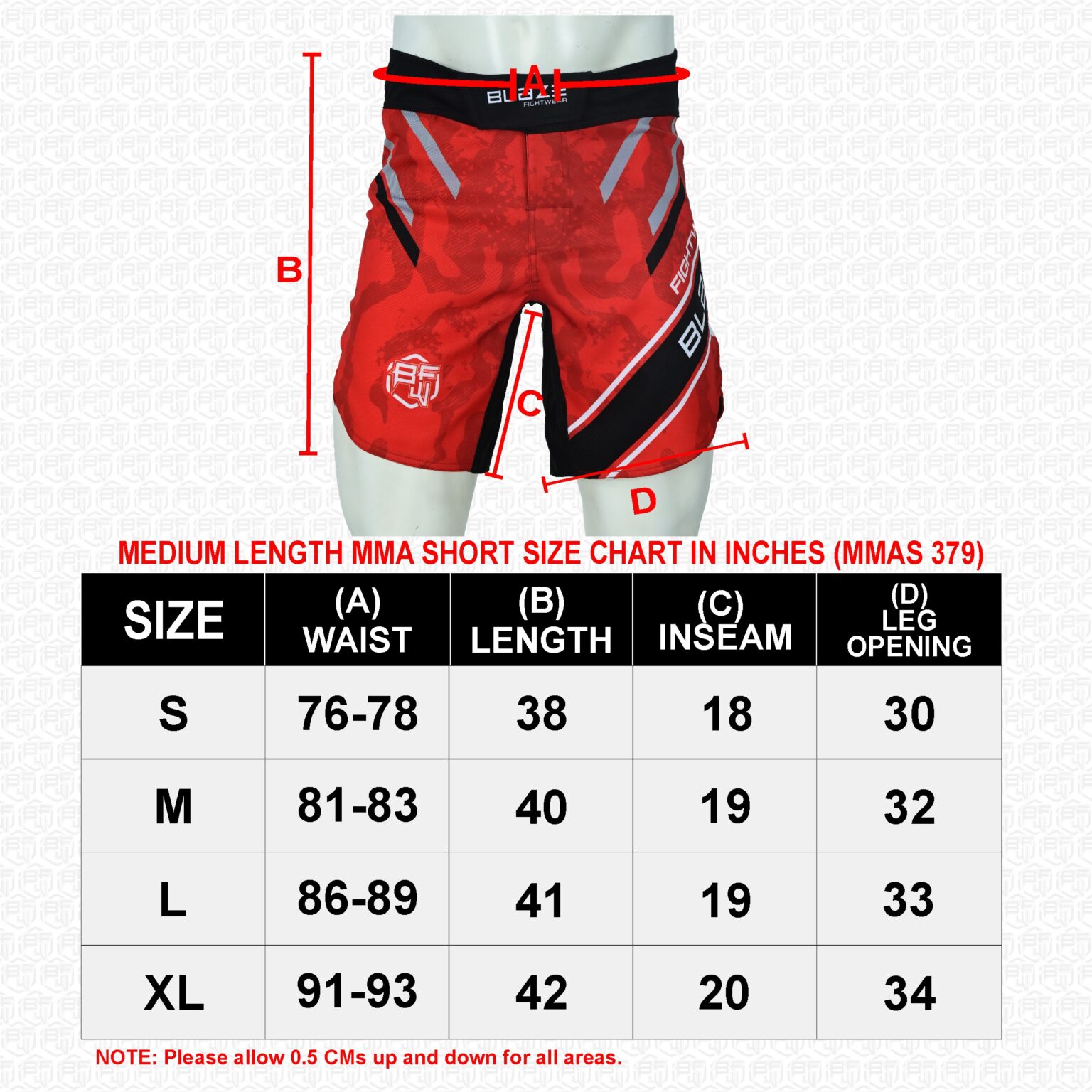 BFW Premium Men’s MMA Shorts – Lightweight, Durable, and Comfortable for Training & Competition - Black/Red - BFW-MMS-5015 - Image 8