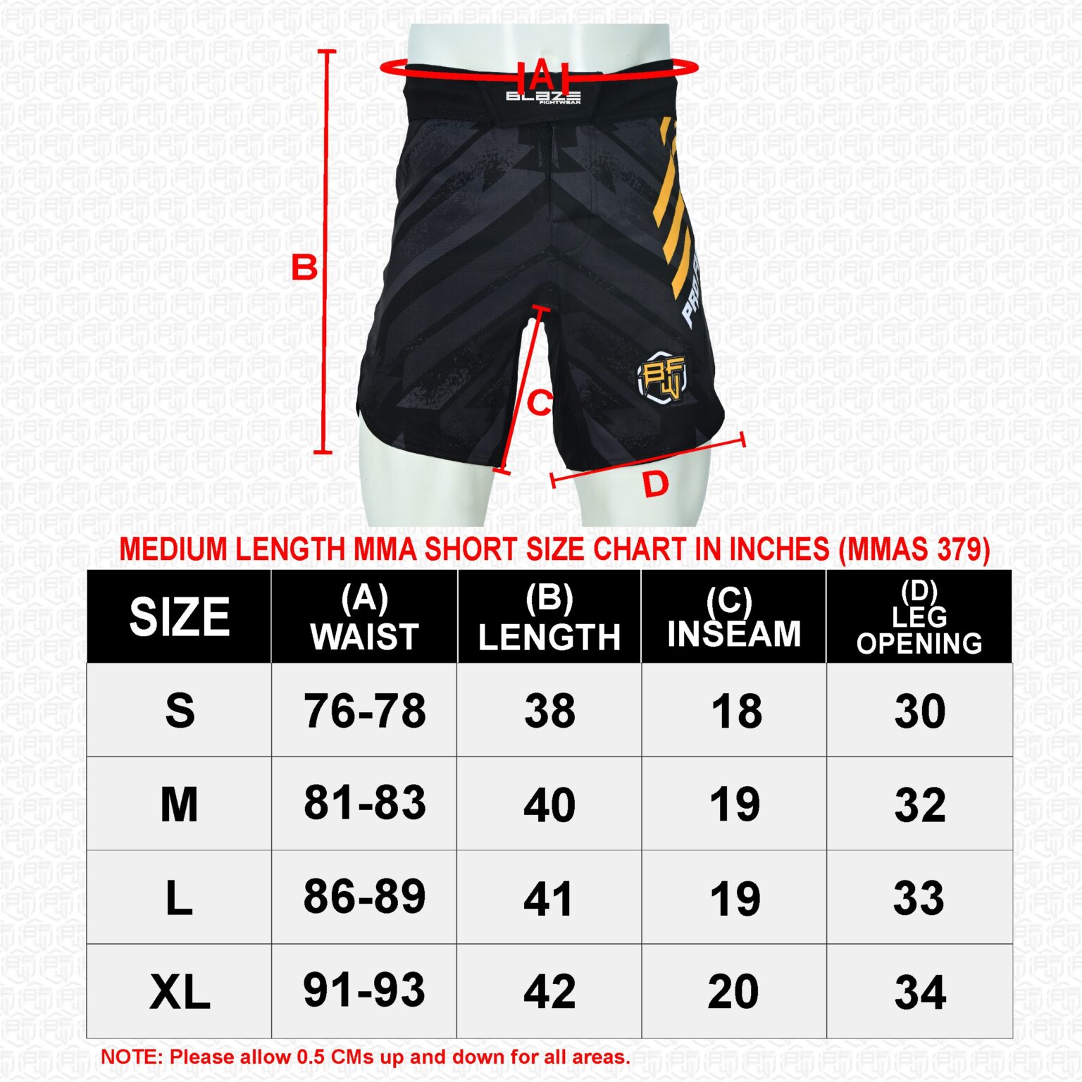 BFW Premium Men’s MMA Shorts – Lightweight, Durable, and Comfortable for Training & Competition - Black/Yellow - BFW-MMS-5017 - Image 7