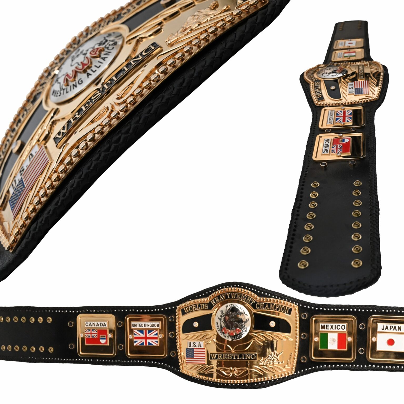 NWA Domed Globe Replica Champion Belt – Premium Collectible Trophy - BFW-CB-4014 - Image 2