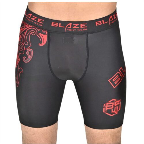 BFW Men's Compression Shorts – Supportive, Comfortable, Performance-Enhancing Gear for Training & Sports - Black/Red - BFW-CS-1904