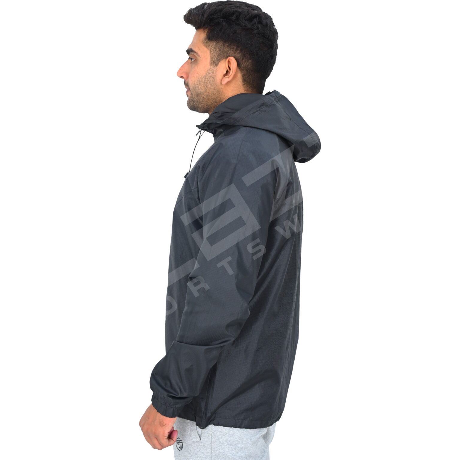 BFW Men's Windbreaker Jacket - Lightweight, Waterproof & Stylish Outdoor Jacket for Sports & Daily Wear - Black - BFW-MJK-1801 - Image 4