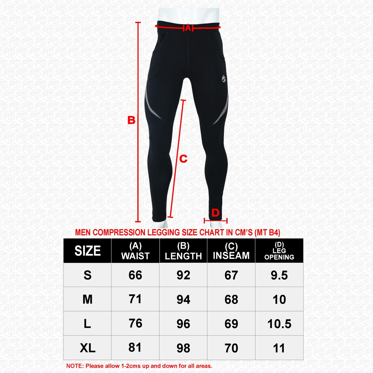 Men’s Training Tights – Compression Spats for Athletes - BFW-MTH-2120 - Image 7