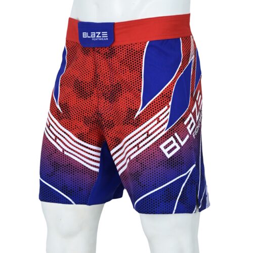 BFW Premium Men’s MMA Shorts – Lightweight, Durable, and Comfortable for Training & Competition - Red/Blue - BFW-MMS-5018