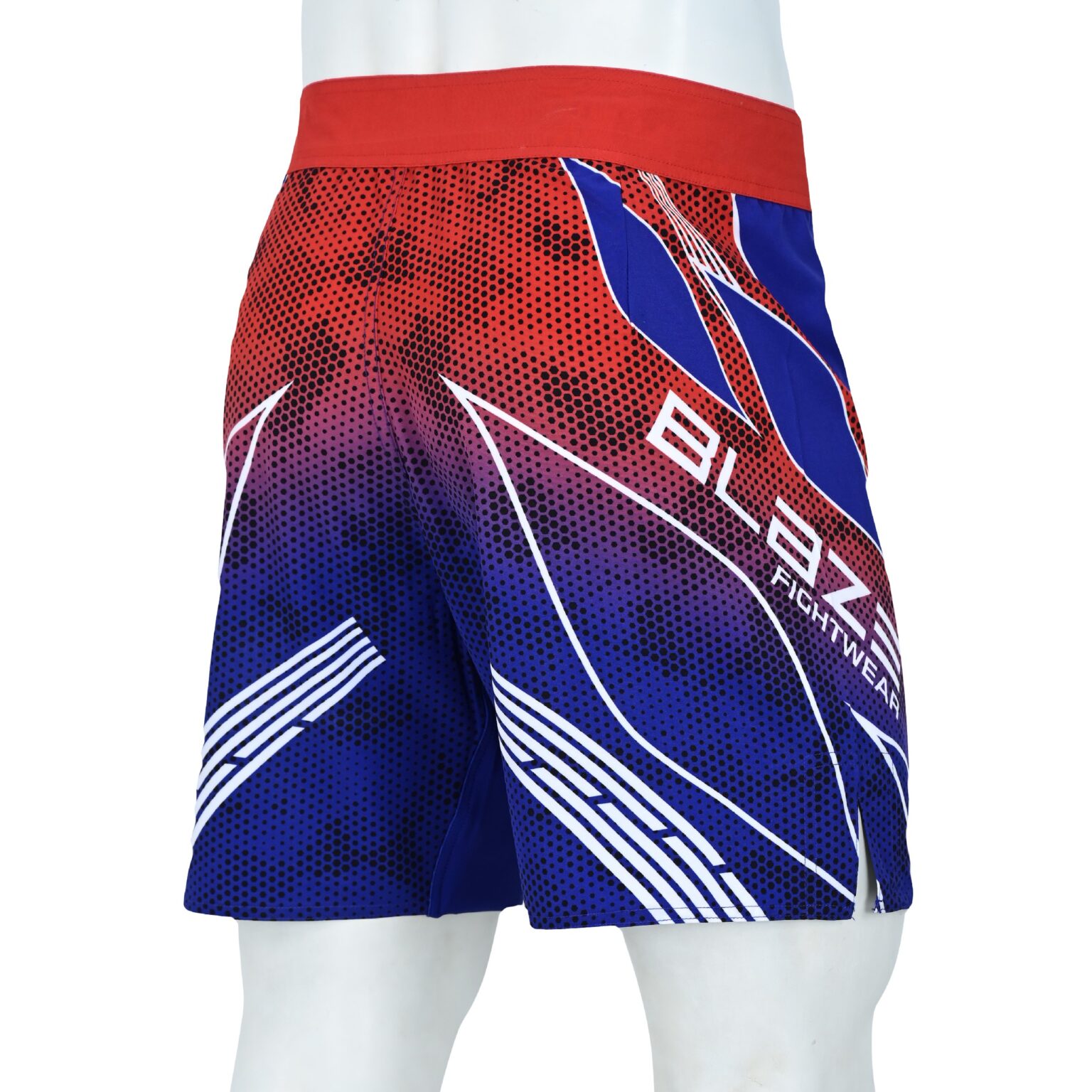 BFW Premium Men’s MMA Shorts – Lightweight, Durable, and Comfortable for Training & Competition - Red/Blue - BFW-MMS-5018 - Image 2