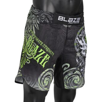 BFW Premium Men’s MMA Shorts – Lightweight, Durable, and Comfortable for Training & Competition - Black/Green - BFW-MMS-5007