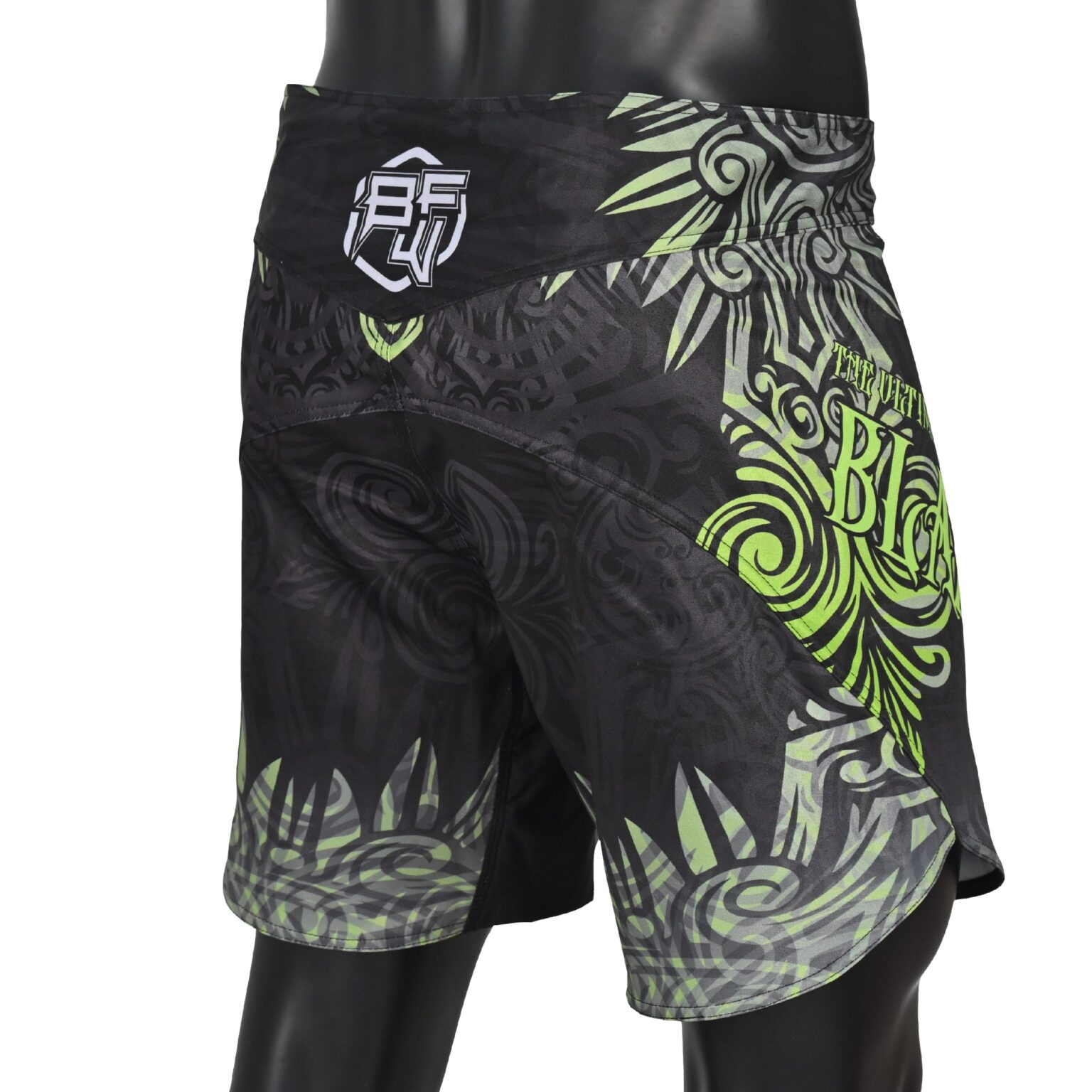 BFW Premium Men’s MMA Shorts – Lightweight, Durable, and Comfortable for Training & Competition - Black/Green - BFW-MMS-5007 - Image 3