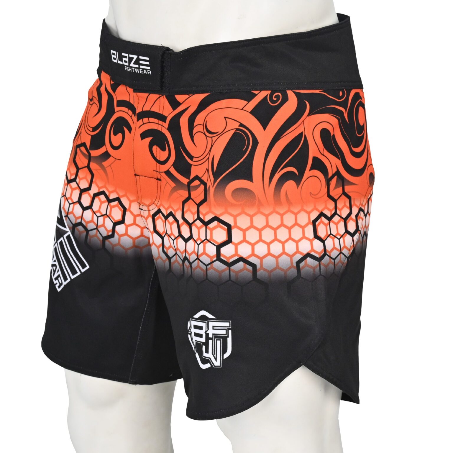 BFW Premium Men’s MMA Shorts – Lightweight, Durable, and Comfortable for Training & Competition - Black/Orange - BFW-MMS-5005