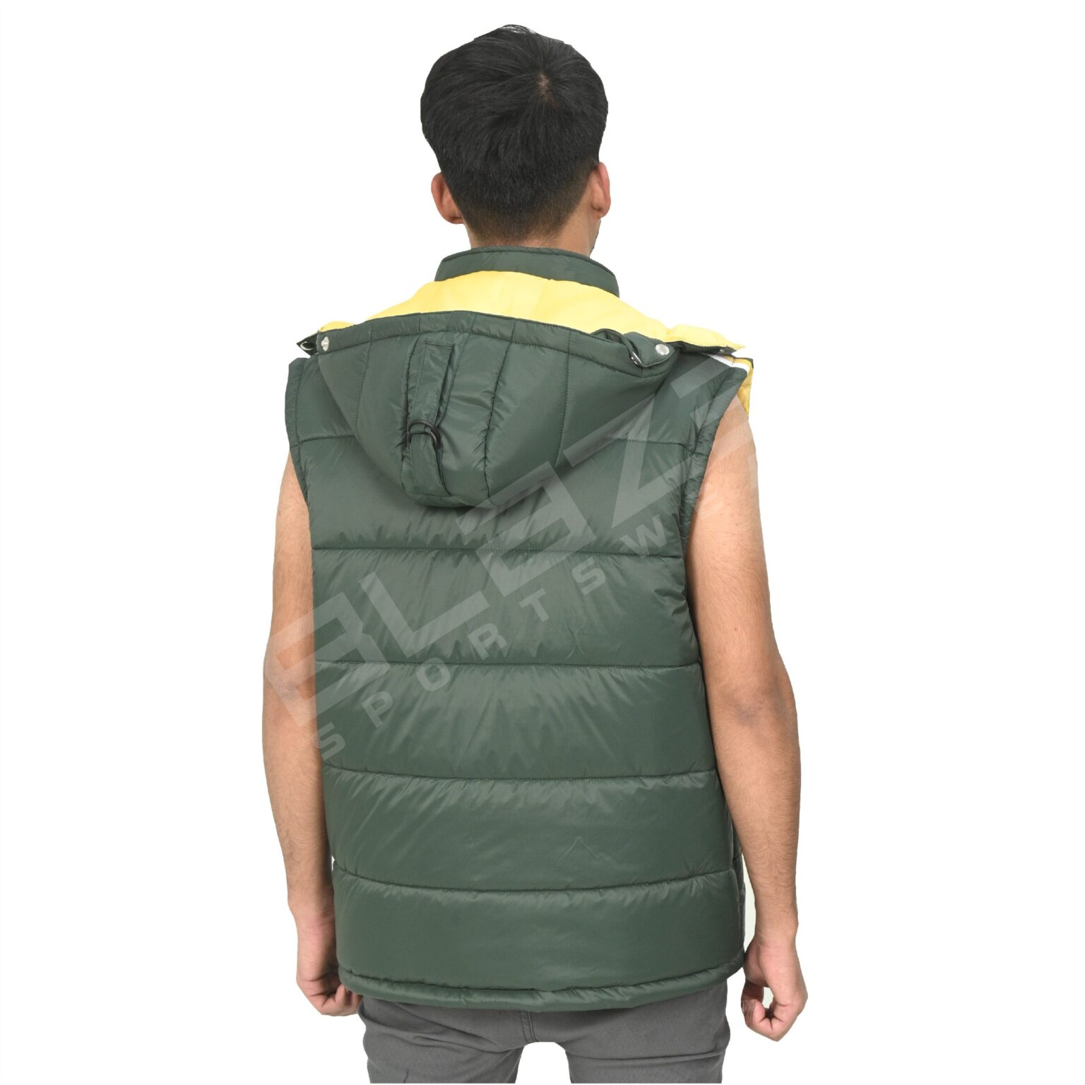 BFW Men's Sleeveless Puffer Jacket - Warm, Stylish, and Comfortable Outerwear for Cold Weather - Green/Yellow - BFW-MJK-1822 - Image 5