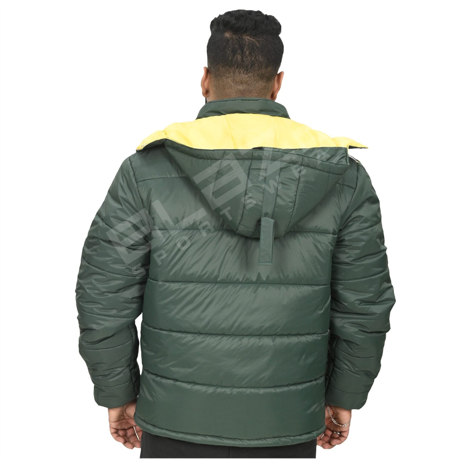 BFW Men's Puffer Jacket - Warm, Stylish, and Comfortable Outerwear for Cold Weather - Green/Yellow - BFW-MJK-1810 - Image 5
