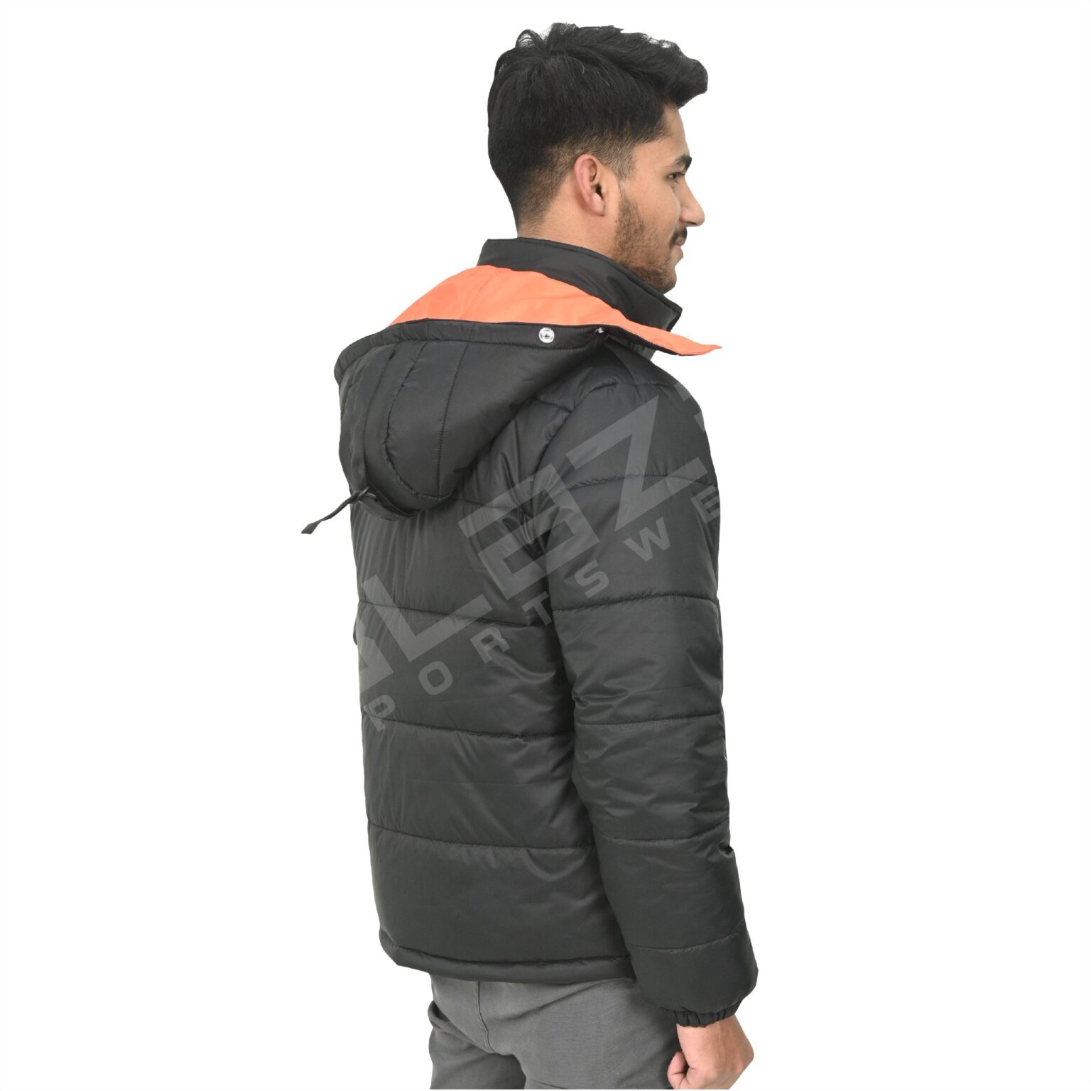 BFW Men's Puffer Jacket - Warm, Stylish, and Comfortable Outerwear for Cold Weather - Black/Orange - BFW-MJK-1811 - Image 4
