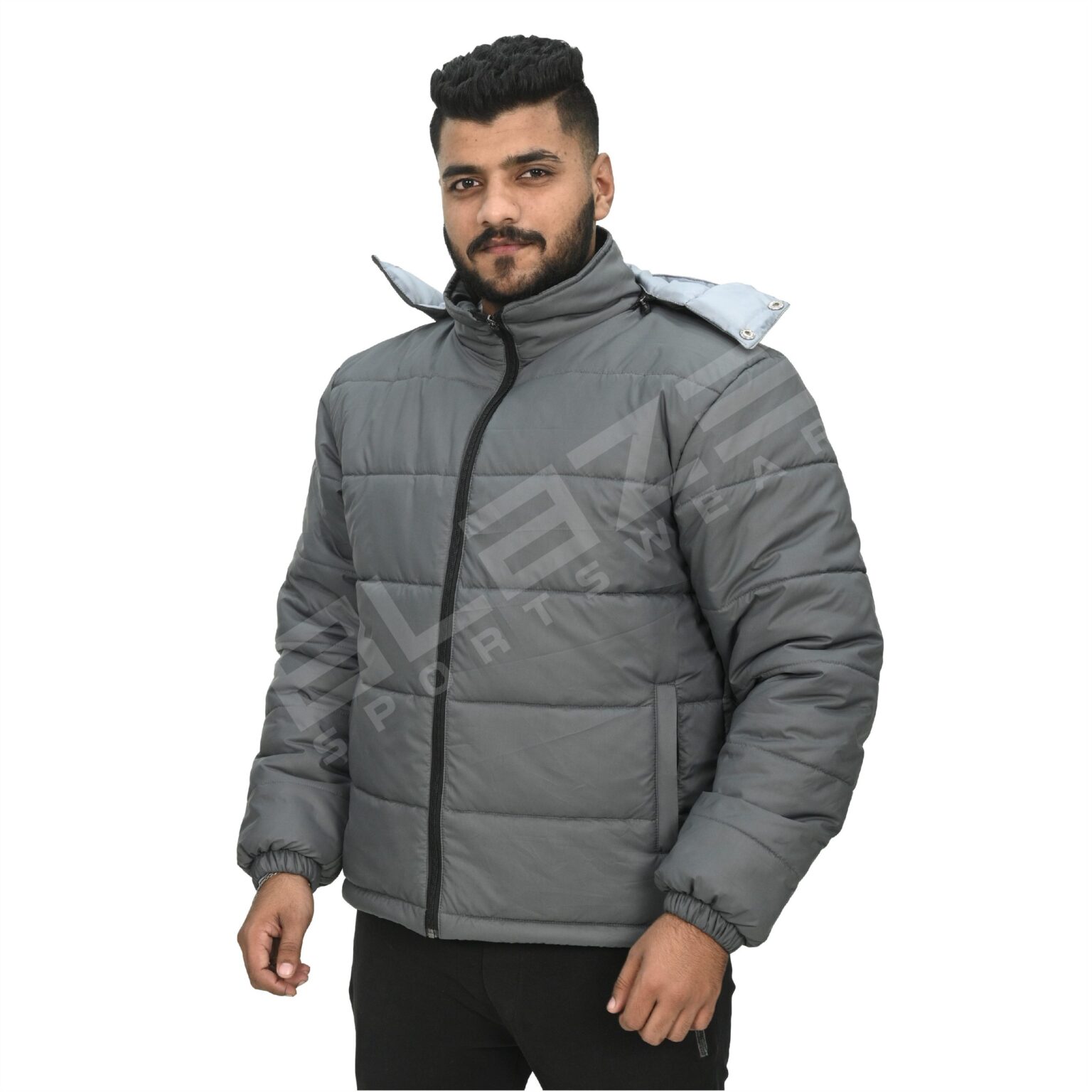 BFW Men's Puffer Jacket - Warm, Stylish, and Comfortable Outerwear for Cold Weather - Grey - BFW-MJK-1812