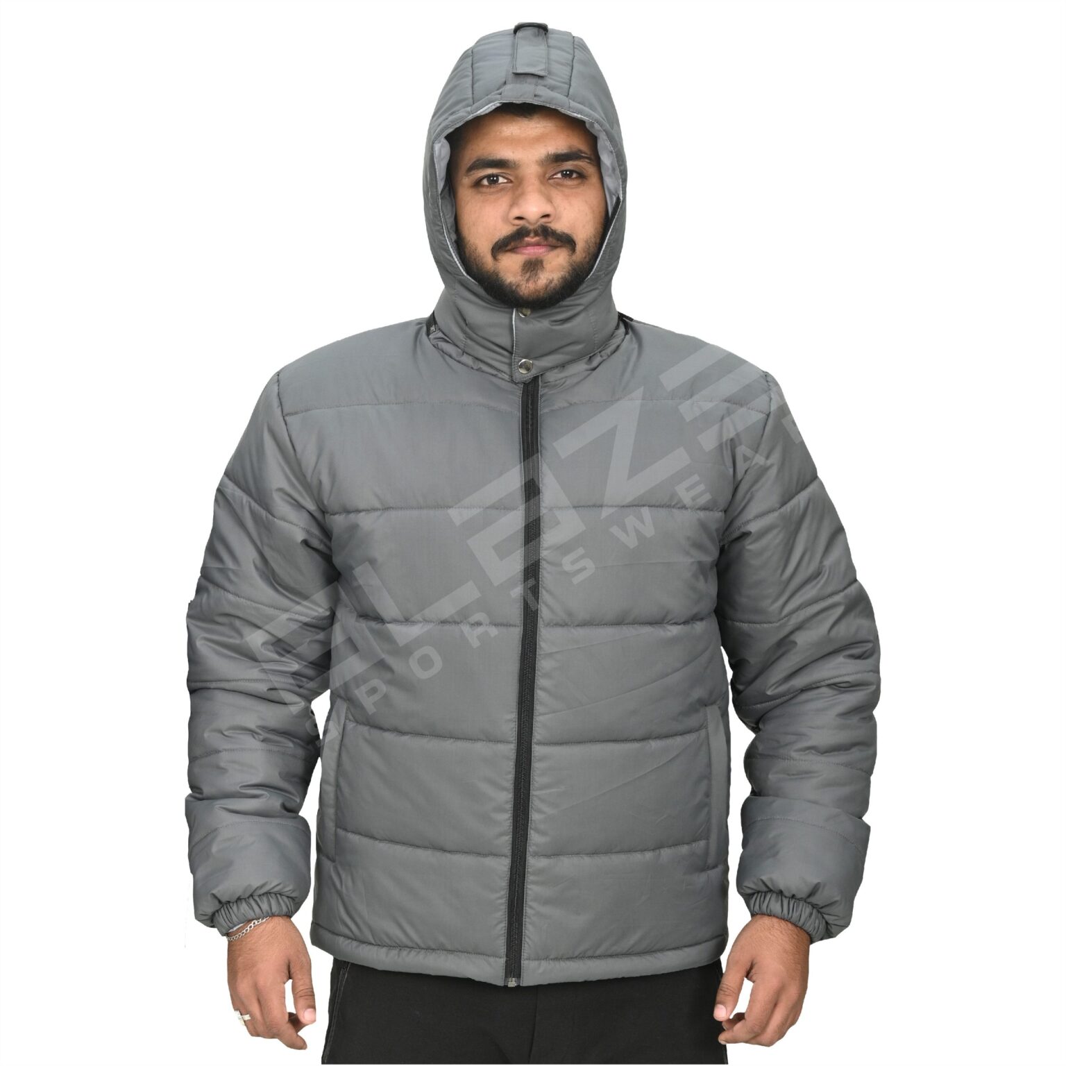 BFW Men's Puffer Jacket - Warm, Stylish, and Comfortable Outerwear for Cold Weather - Grey - BFW-MJK-1812 - Image 4