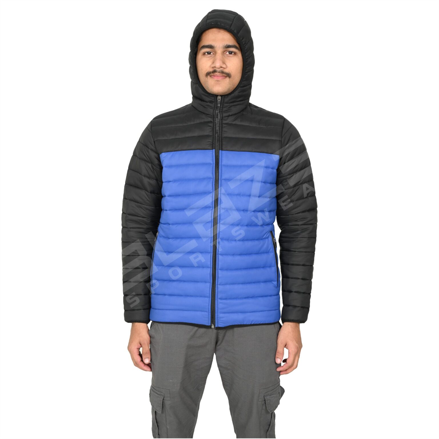 BFW Men's Puffer Jacket - Warm, Stylish, and Comfortable Outerwear for Cold Weather - Black/Blue - BFW-MJK-1815 - Image 4
