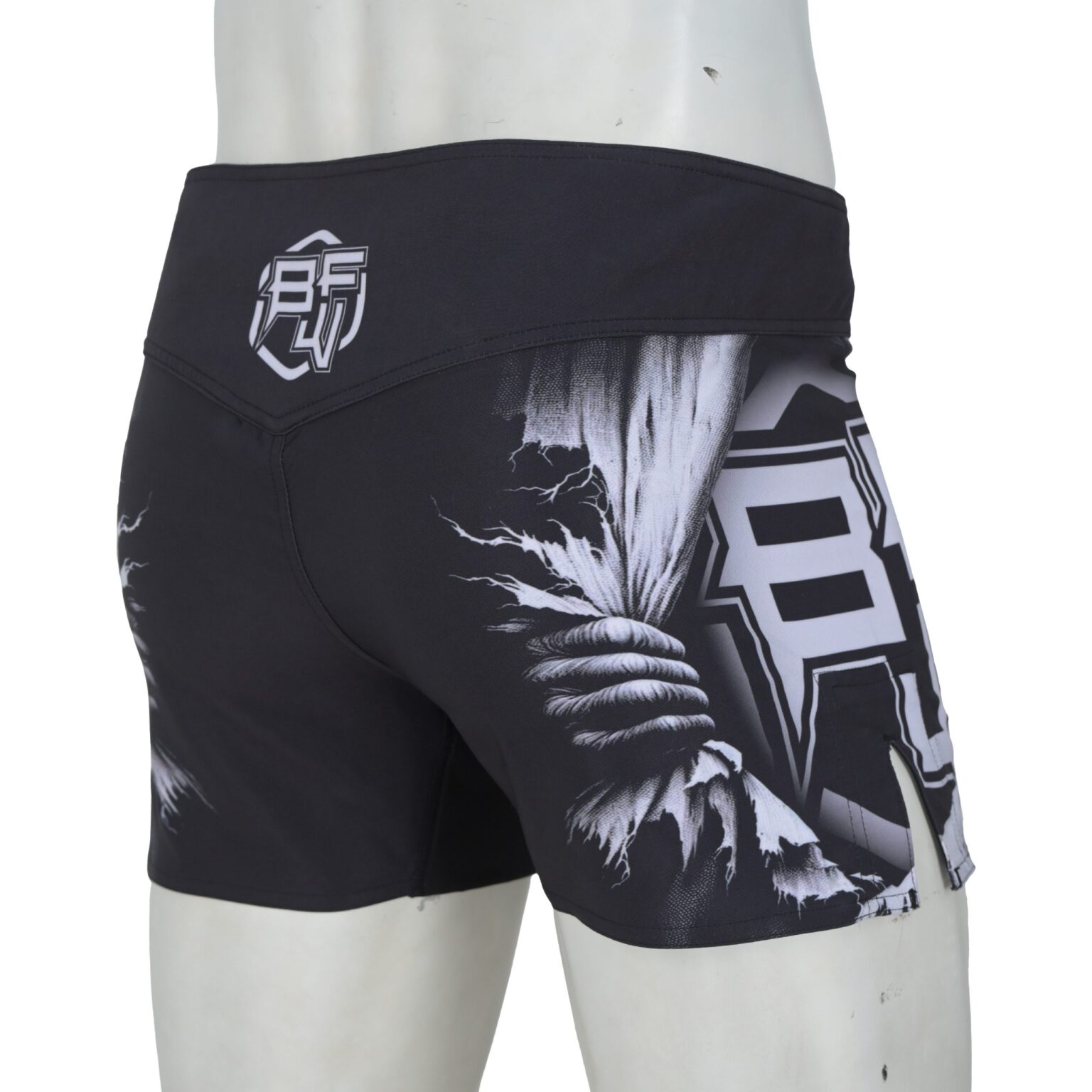 BFW Premium Men’s MMA Shorts – Lightweight, Durable, and Comfortable for Training & Competition - Black/Grey - BFW-MMS-5019 - Image 2