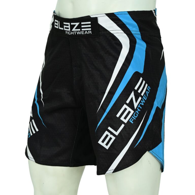 BFW Premium Men’s MMA Shorts – Lightweight, Durable, and Comfortable for Training & Competition - Black/Blue/White - BFW-MMS-5011