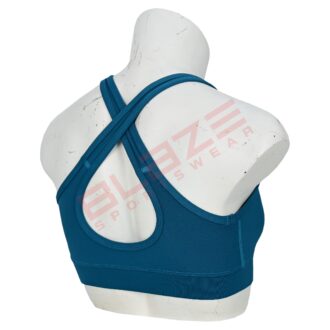 BFW Women's Sports Bra - Comfort, Support & Performance - Activewear for All Sports - Cyan - BSW-SB-0604