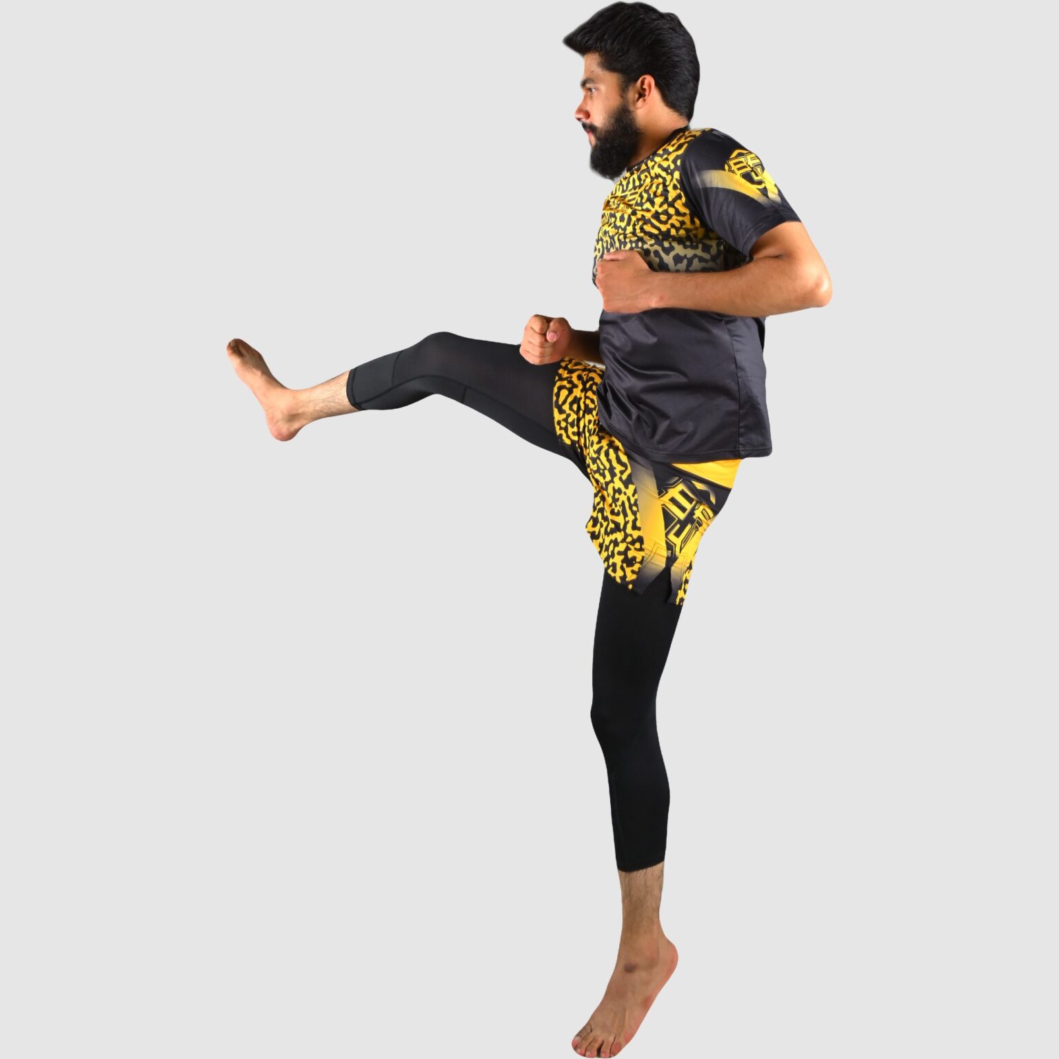 BFW High-Performance Men’s MMA Uniform for Ultimate Comfort & Durability – Perfect for Training & Competition - Black/Yellow - BFW-MU-0108 - Image 7