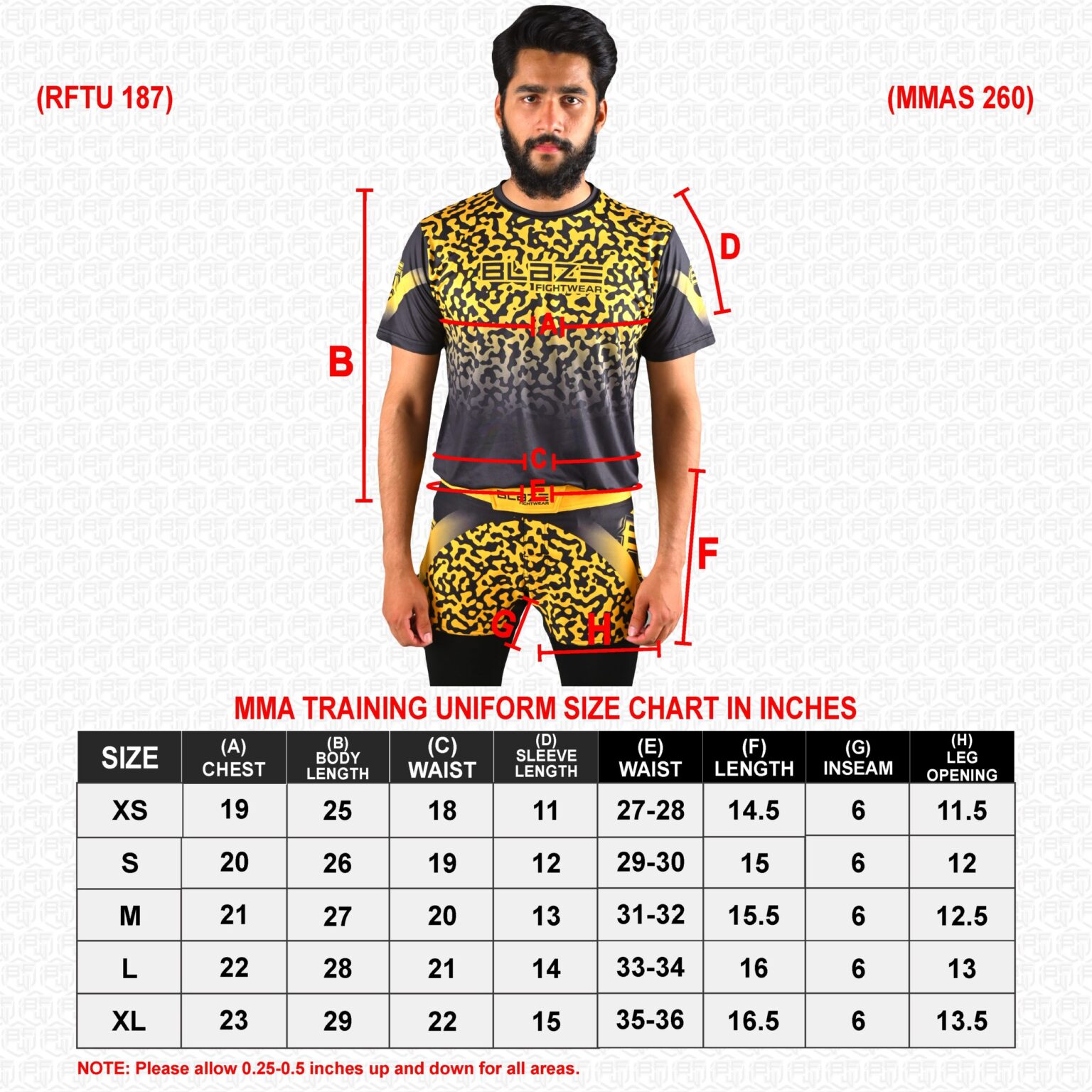 BFW High-Performance Men’s MMA Uniform for Ultimate Comfort & Durability – Perfect for Training & Competition - Black/Yellow - BFW-MU-0108 - Image 9