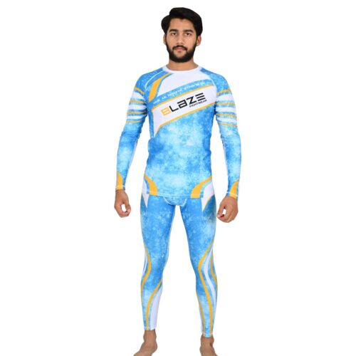 BFW Men’s Full Sleeve Compression Uniforms – Enhance Performance, Recovery, Comfort for Training & Sports - Sky Blue - BFW-MCS-5506