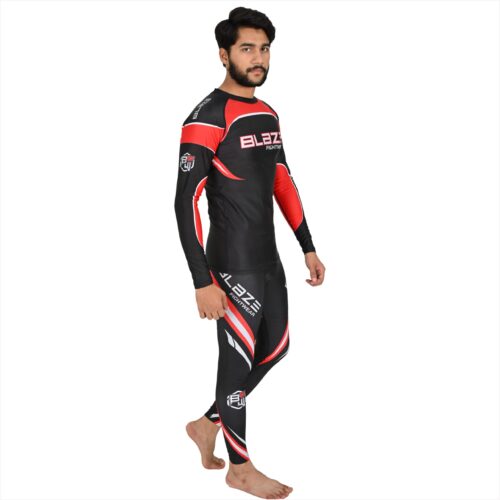 BFW Men’s Full Sleeve Compression Uniforms – Enhance Performance, Recovery, Comfort for Training & Sports - Black/Red - BFW-MCS-5513