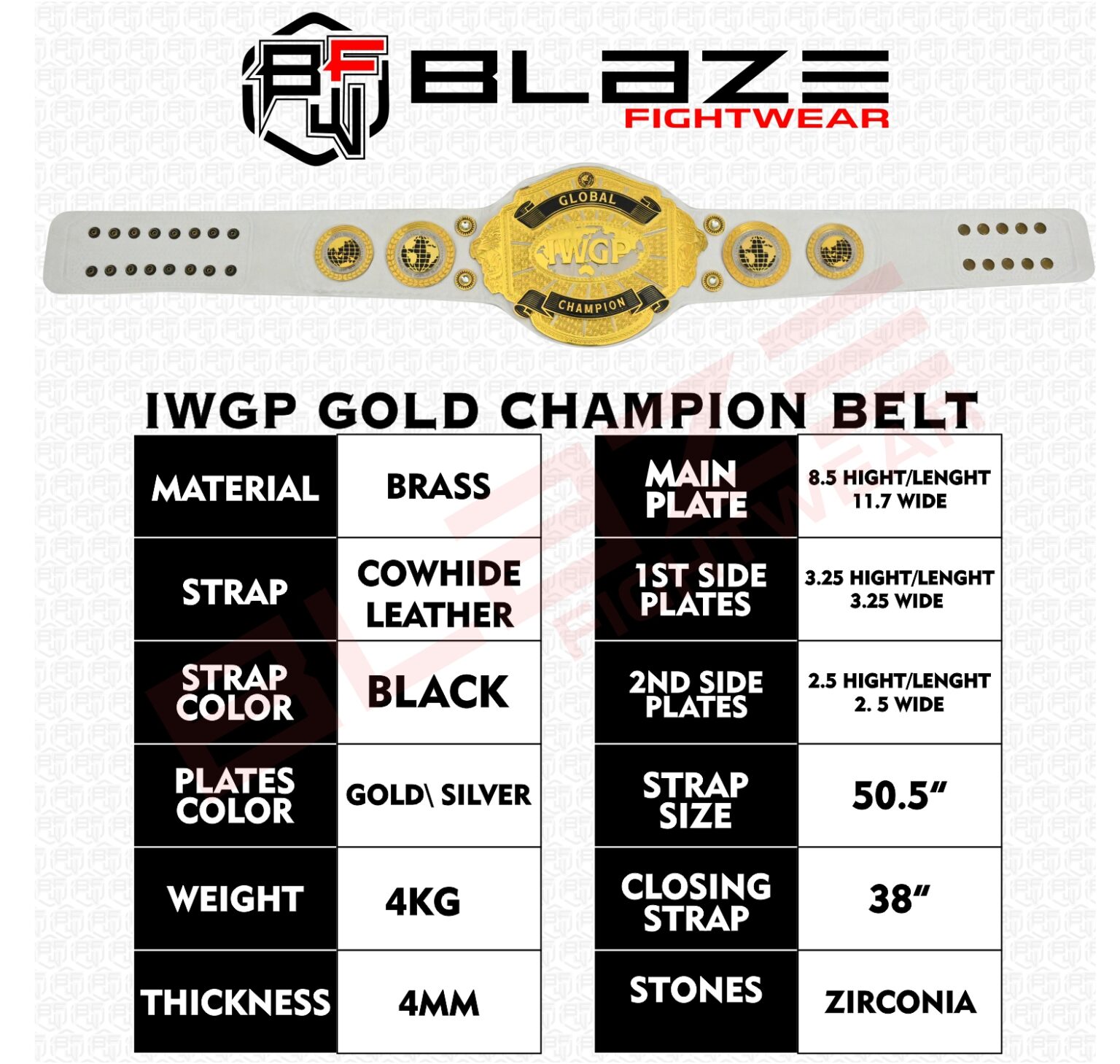 IWGP Global Replica Champion Belt – Premium Collectible Trophy - BFW-CB-4013 - Image 3