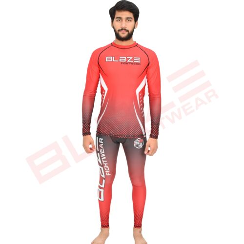 BFW Men’s Full Sleeve Compression Uniforms – Enhance Performance, Recovery, Comfort for Training & Sports - Red - BFW-MCS-5507