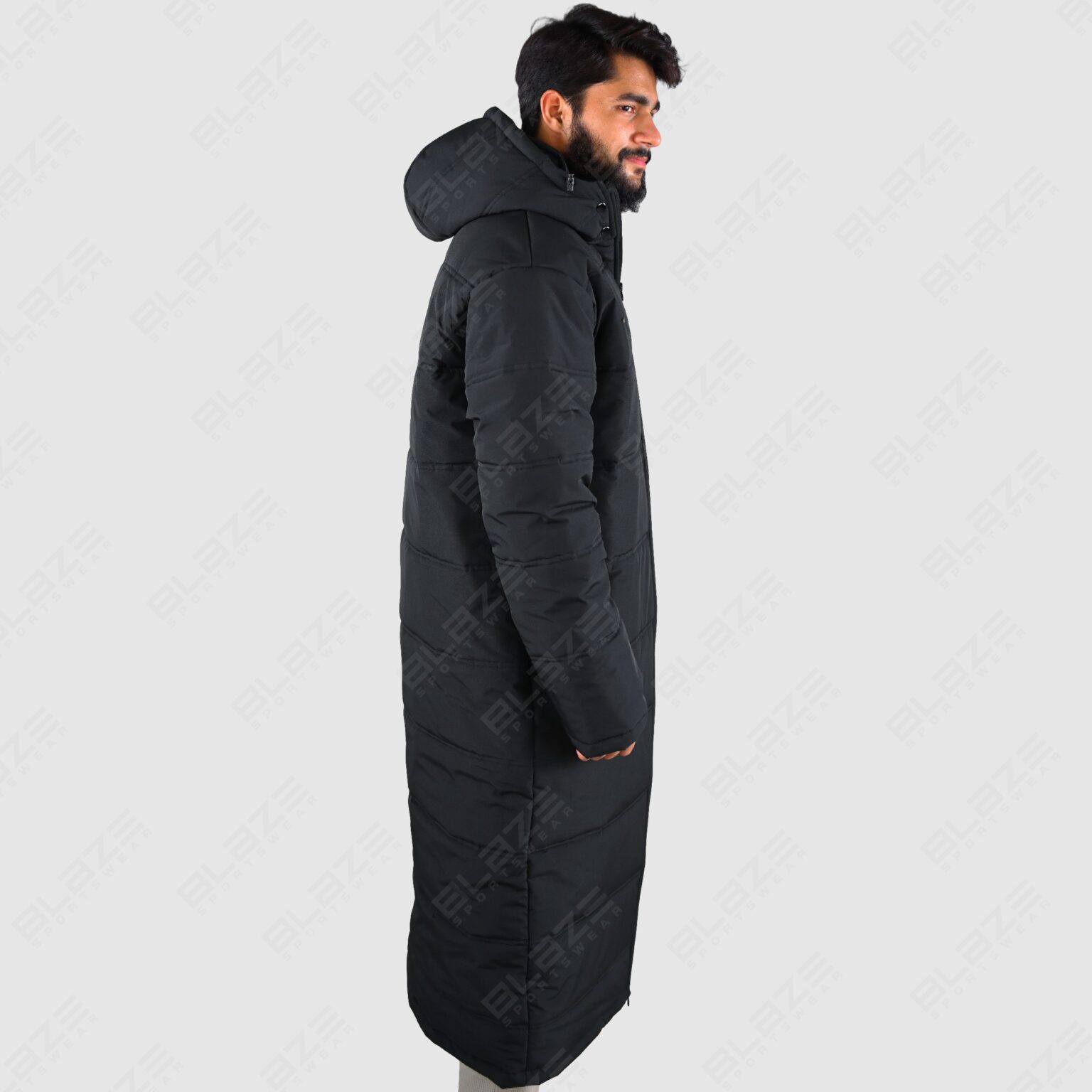 BFW Men's Long Puffer Jacket - Warm, Stylish, and Comfortable Outerwear for Cold Weather - Black - BFW-MJK-1806 - Image 6