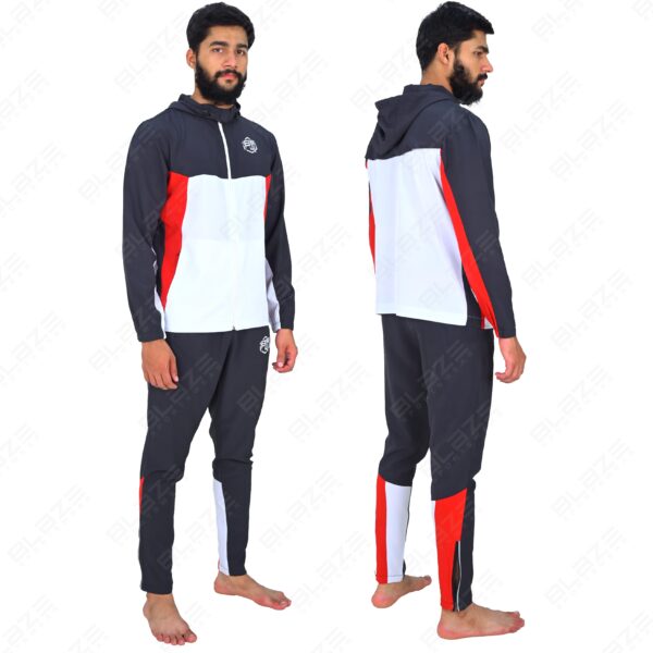 BFW Men’s Zipper Tracksuit for Comfort & Style – Ideal for Gym, Sports, and Casual Wear - Dark Blue/White - BFW-TS-1523