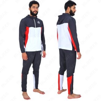 BFW Men’s Zipper Tracksuit for Comfort & Style – Ideal for Gym, Sports, and Casual Wear - Dark Blue/White - BFW-TS-1523