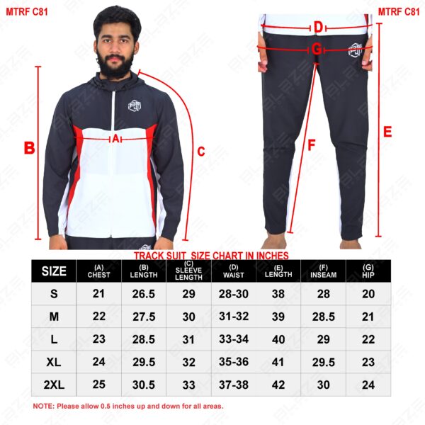 BFW Men’s Zipper Tracksuit for Comfort & Style – Ideal for Gym, Sports, and Casual Wear - Dark Blue/White - BFW-TS-1523 - Image 10