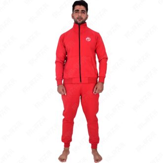 BFW Men’s Zipper Tracksuit for Comfort & Style – Ideal for Gym, Sports, and Casual Wear - Red - BFW-TS-1505