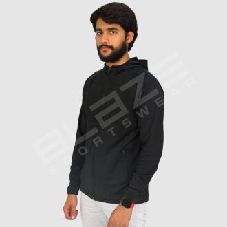 Men's Pullover Hoodie - Soft, Comfortable Cotton Blend, Stylish, Cozy & Warm for Winter, Perfect for Casual Wear - Black - BFW-HS-1705