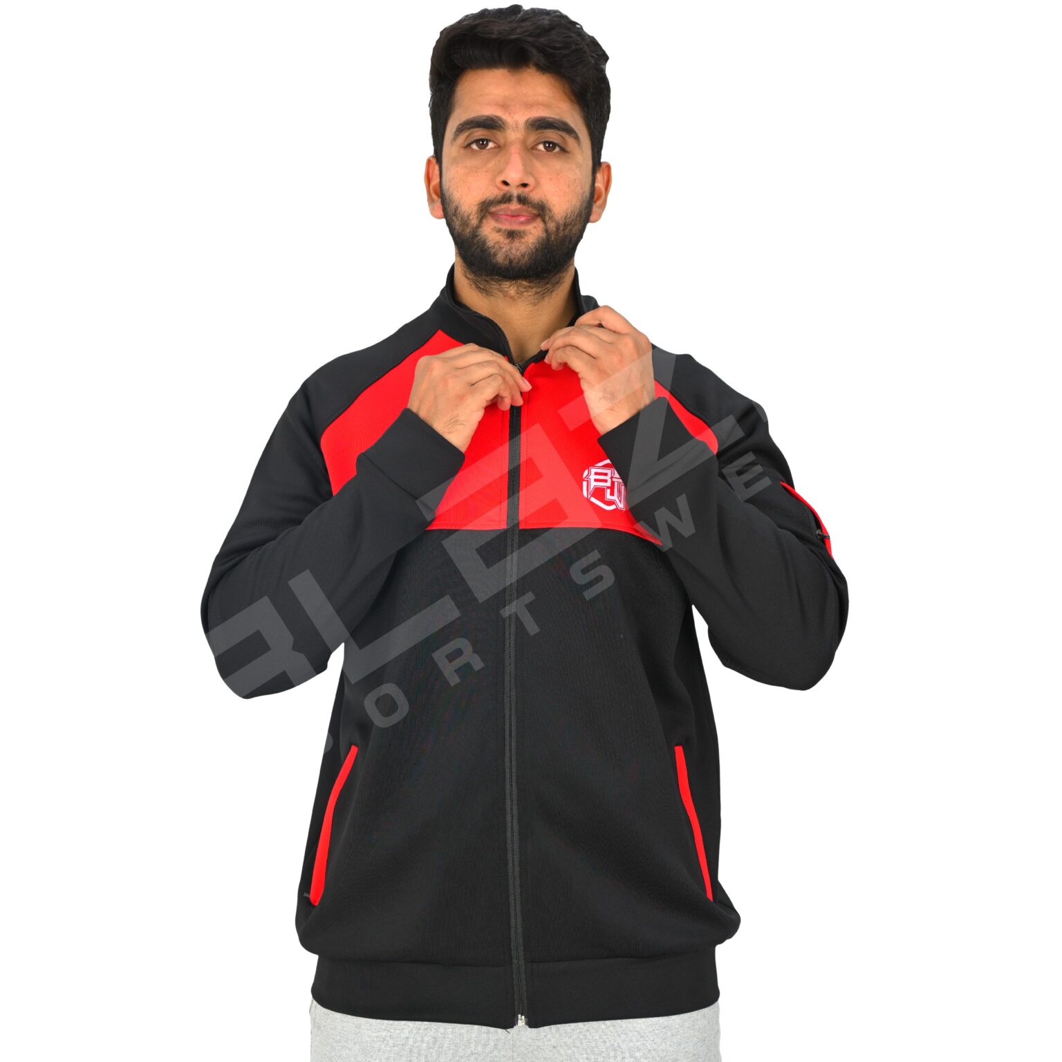Men's Zipper Hoodie - Versatile, Soft Cotton Blend, Full-Zip Design for Easy Wear, Stylish & Comfortable for All Seasons - Red & Black - BFW-HS-1707 - Image 3