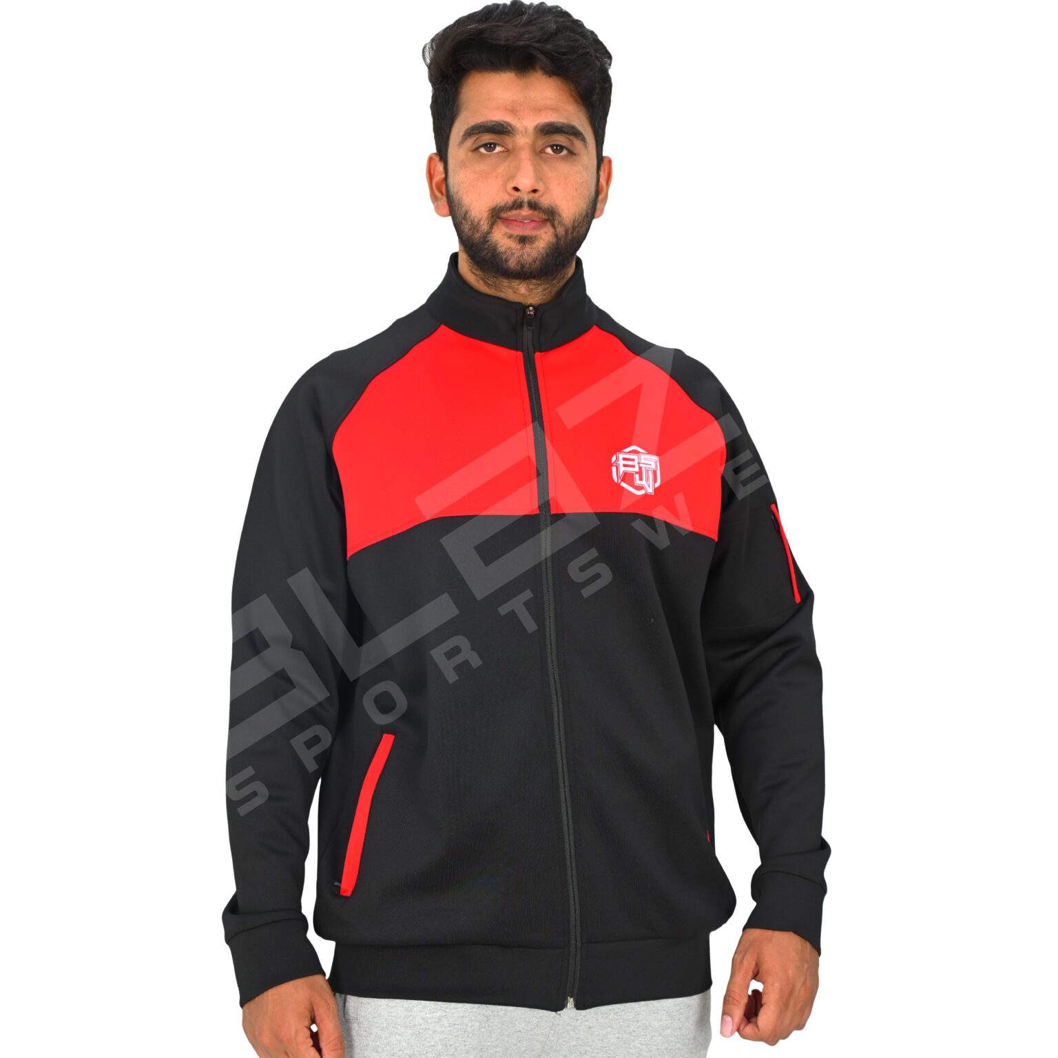 Men's Zipper Hoodie - Versatile, Soft Cotton Blend, Full-Zip Design for Easy Wear, Stylish & Comfortable for All Seasons - Red & Black - BFW-HS-1707 - Image 7
