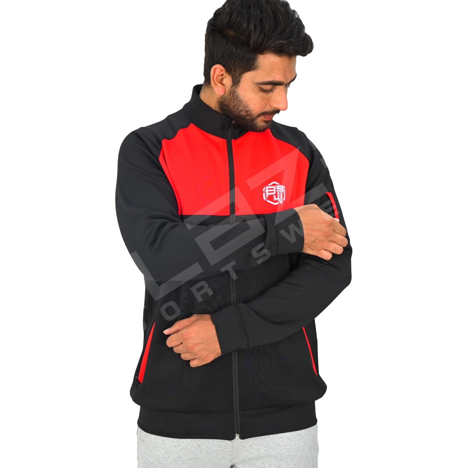 Men's Zipper Hoodie - Versatile, Soft Cotton Blend, Full-Zip Design for Easy Wear, Stylish & Comfortable for All Seasons - Red & Black - BFW-HS-1707 - Image 8