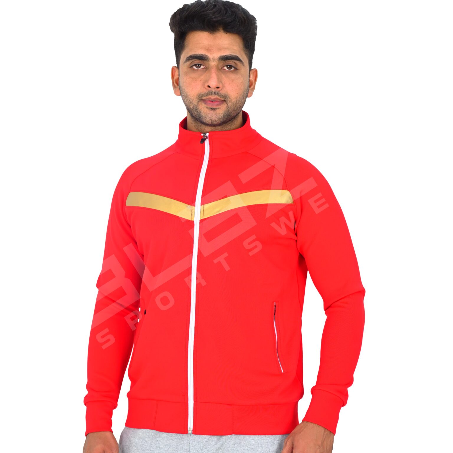 Men's Zipper Hoodie - Versatile, Soft Cotton Blend, Full-Zip Design for Easy Wear, Stylish & Comfortable for All Seasons - Red - BFW-HS-1702 - Image 2